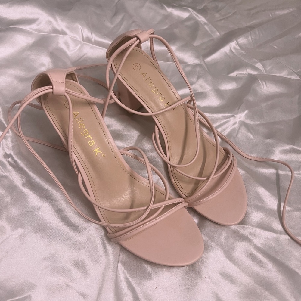 Pink tie heels